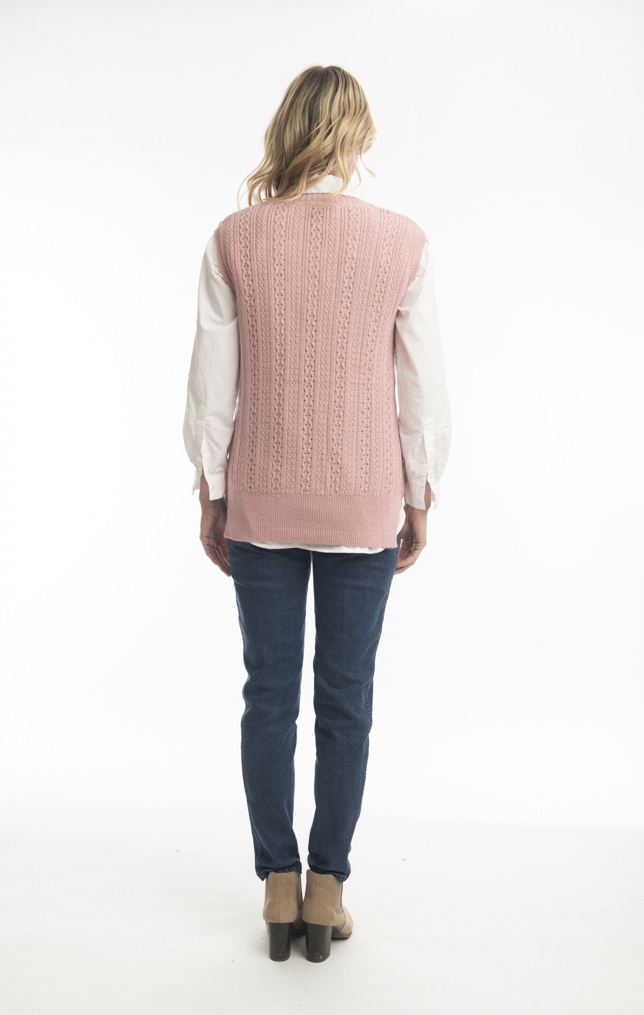 Alpaca Knits Sleeveless Vest in Pale Pink