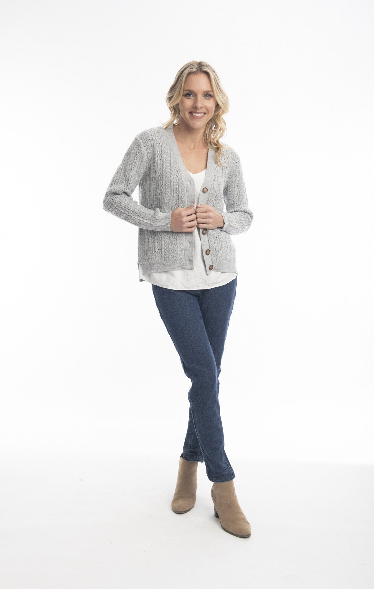 Alpaca Knits Cardigan in Grey Melange