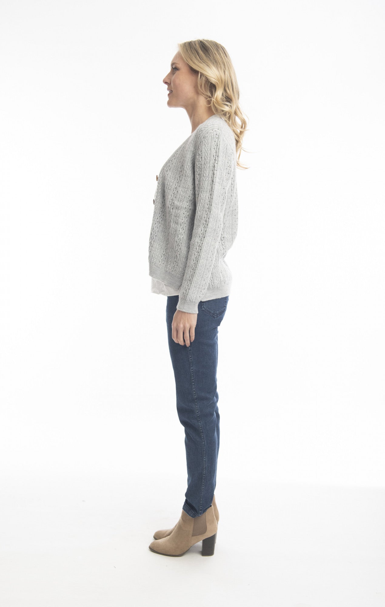 Alpaca Knits Cardigan in Grey Melange