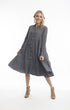 Pure Linen Collared Layer Dress in Charcoal