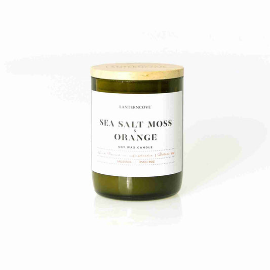 Jade 9oz Soy Wax Candle - Sea Salt Moss & Orange