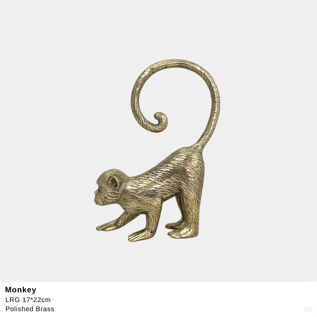 Monkey Large Brass Statue