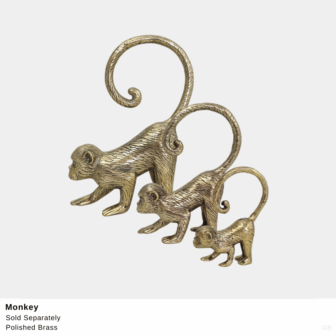 Monkey Large Brass Statue