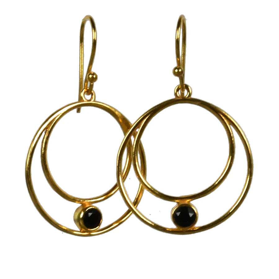 MW Gold Hoop Gemstone Earrings A27 (Various)