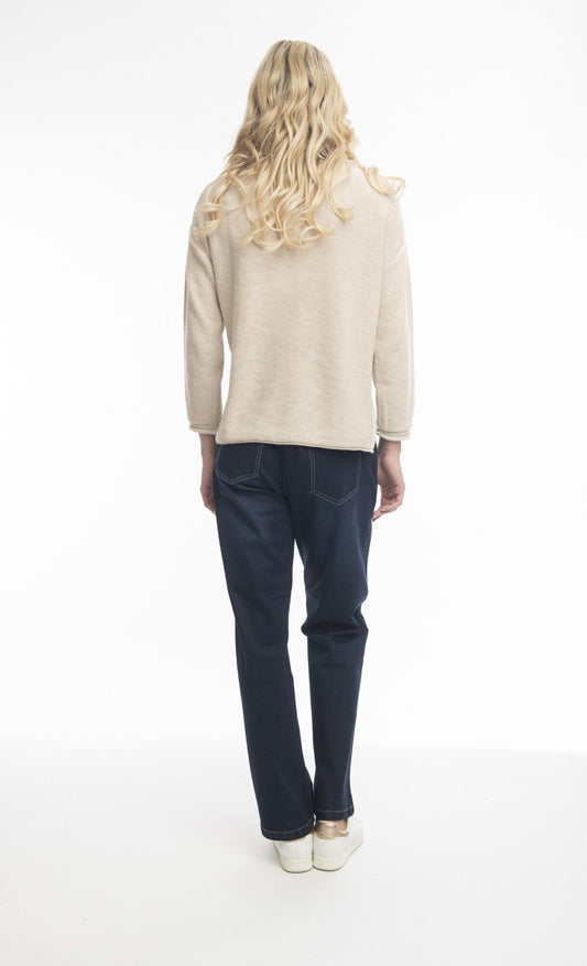 Denim Straight Leg Jeans in Dark