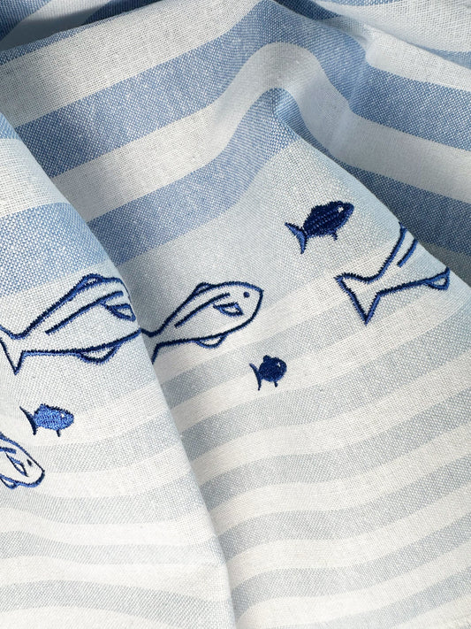 School of Fish Linen Tea Towel