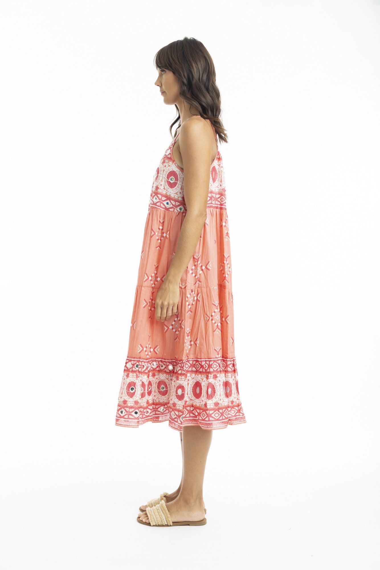 Heidi Coral Strappy Dress