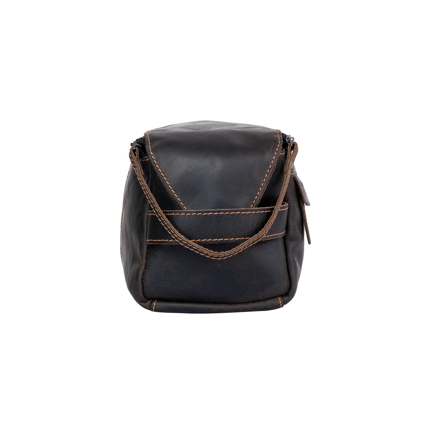 Darwin Leather Travel Wash Bag Brown