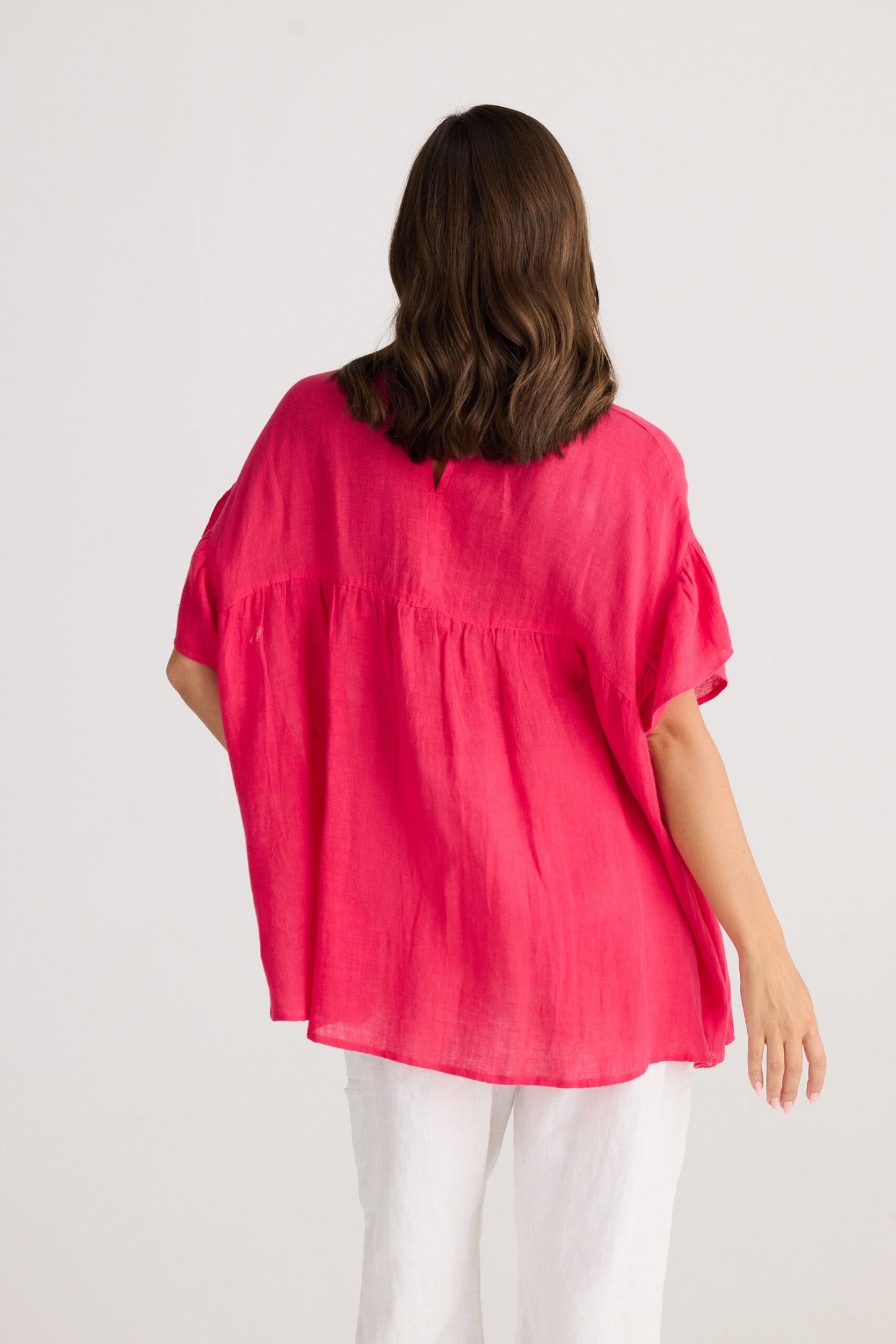 Caicos Top in Raspberry Gauze