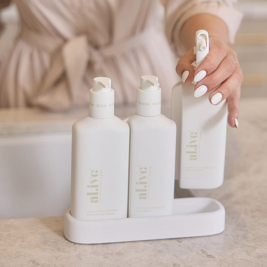 al.ive Lemon Myrtle & Honeydew Kitchen Trio Dishwashing Liquid, Hand Wash & Bench Spray Trio