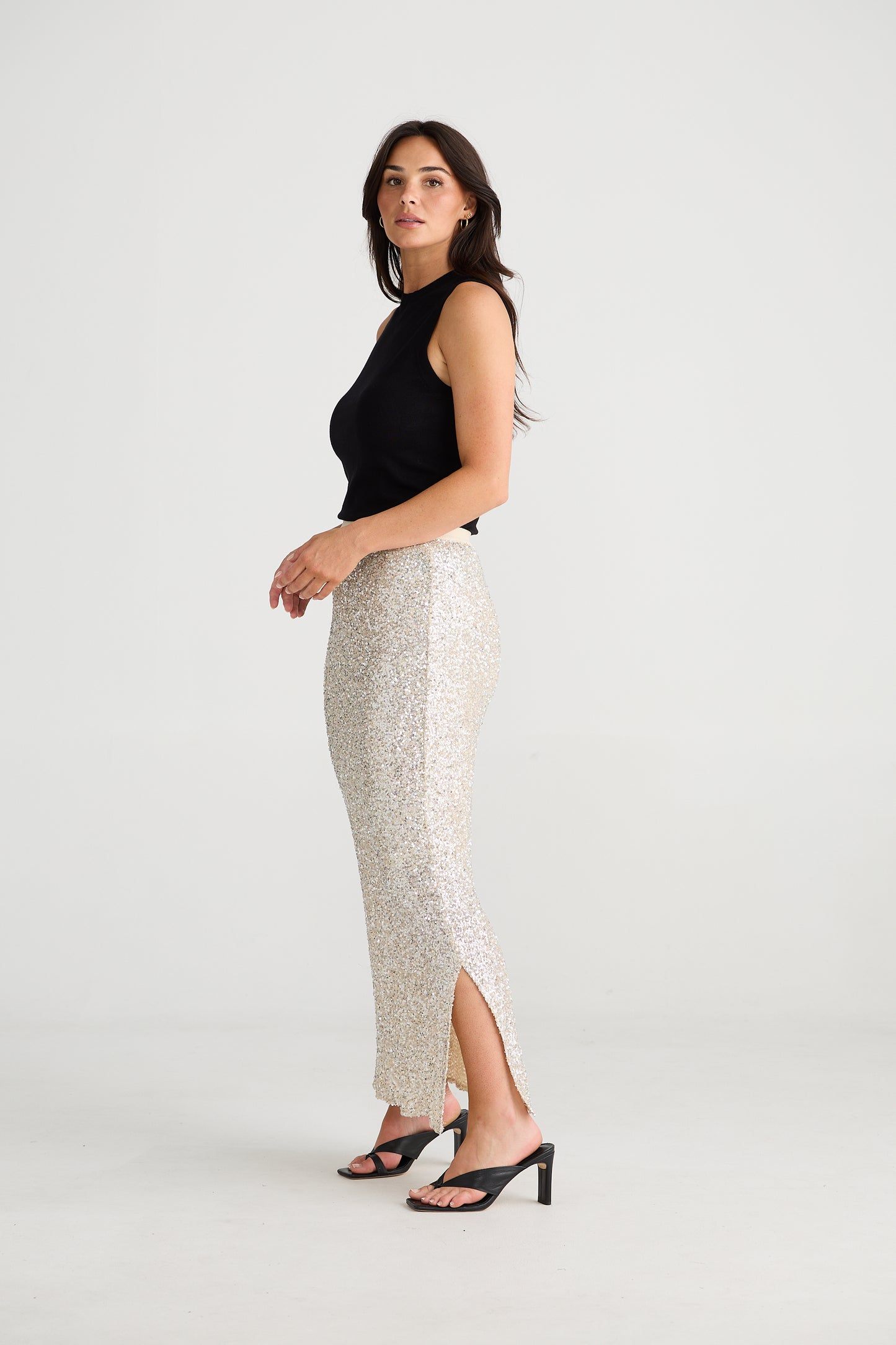 Dazzle Skirt Champagne Sequin