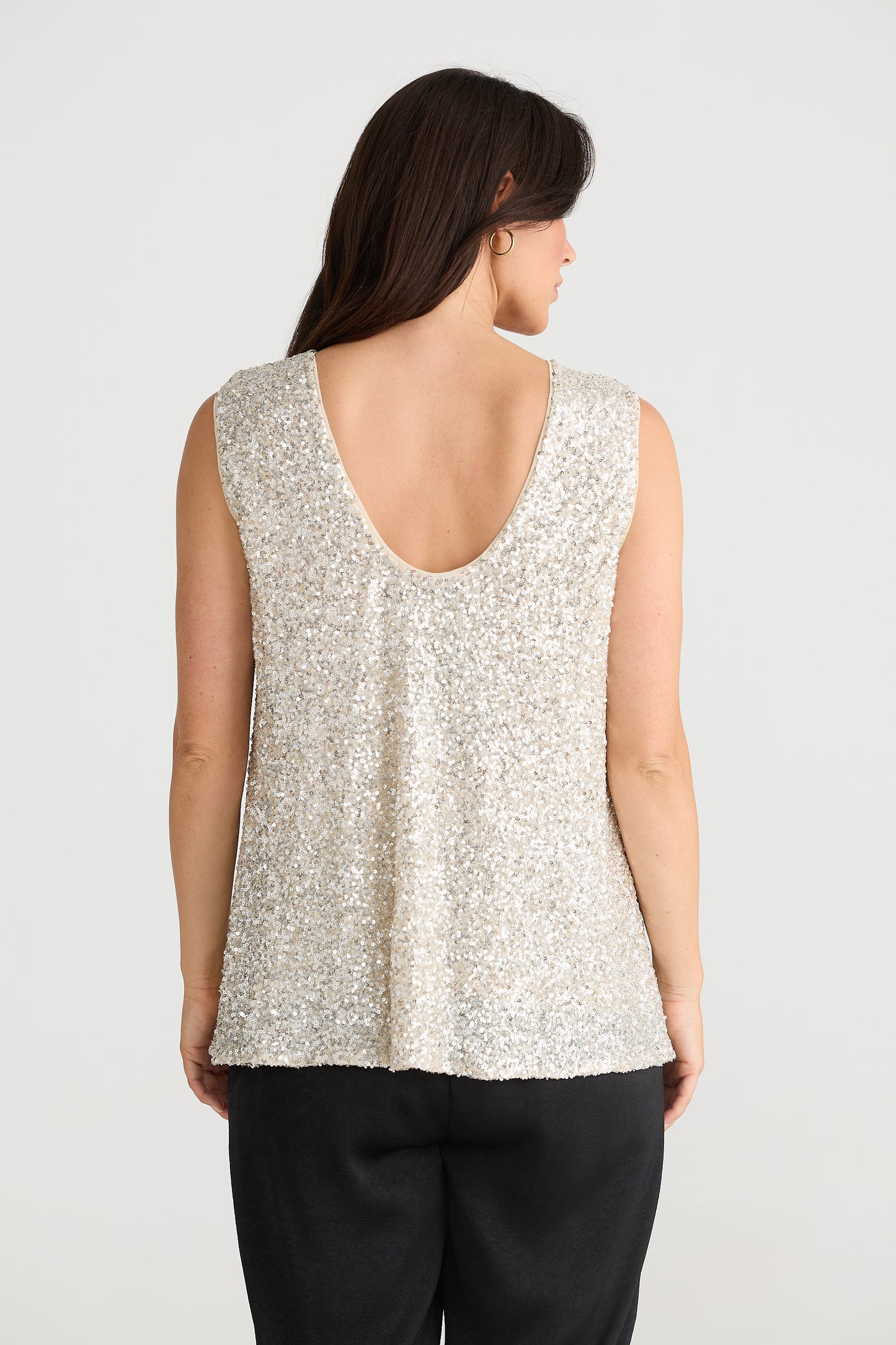 Show Stopper Top Champagne Sequin