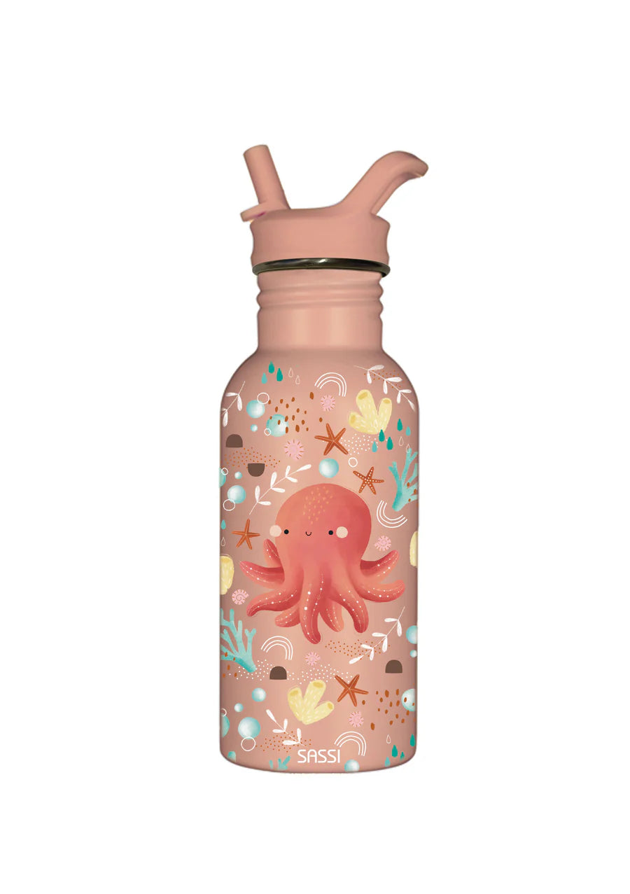 Sassi Stainless Steel Drink Bottle 500ml - Slurpy the Octopus