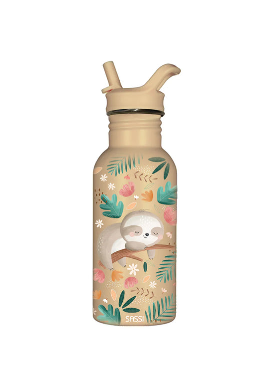 Sassi Stainless Steel Drink Bottle 500ml - Gnawy the Sloth