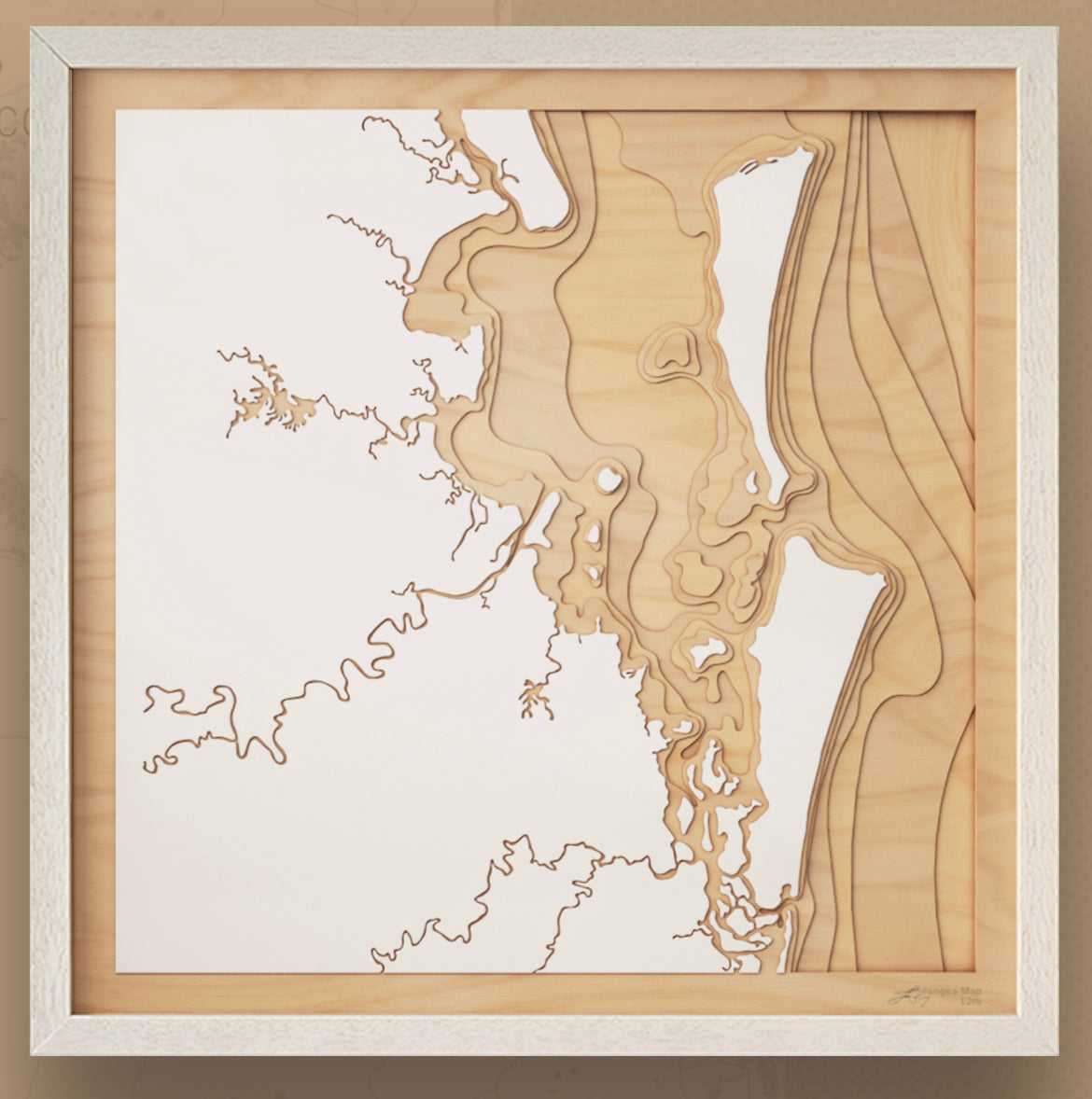 Map of Moreton Bay 3D Contour Map Natural