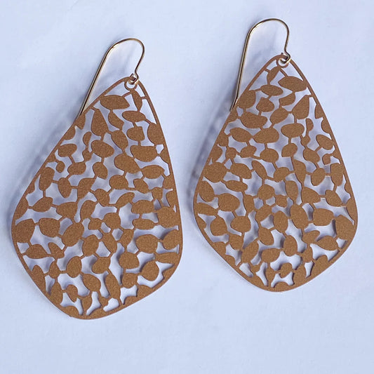 Spotted Giraffe Cut Out Metal Earrings in Various Colours + Shapes