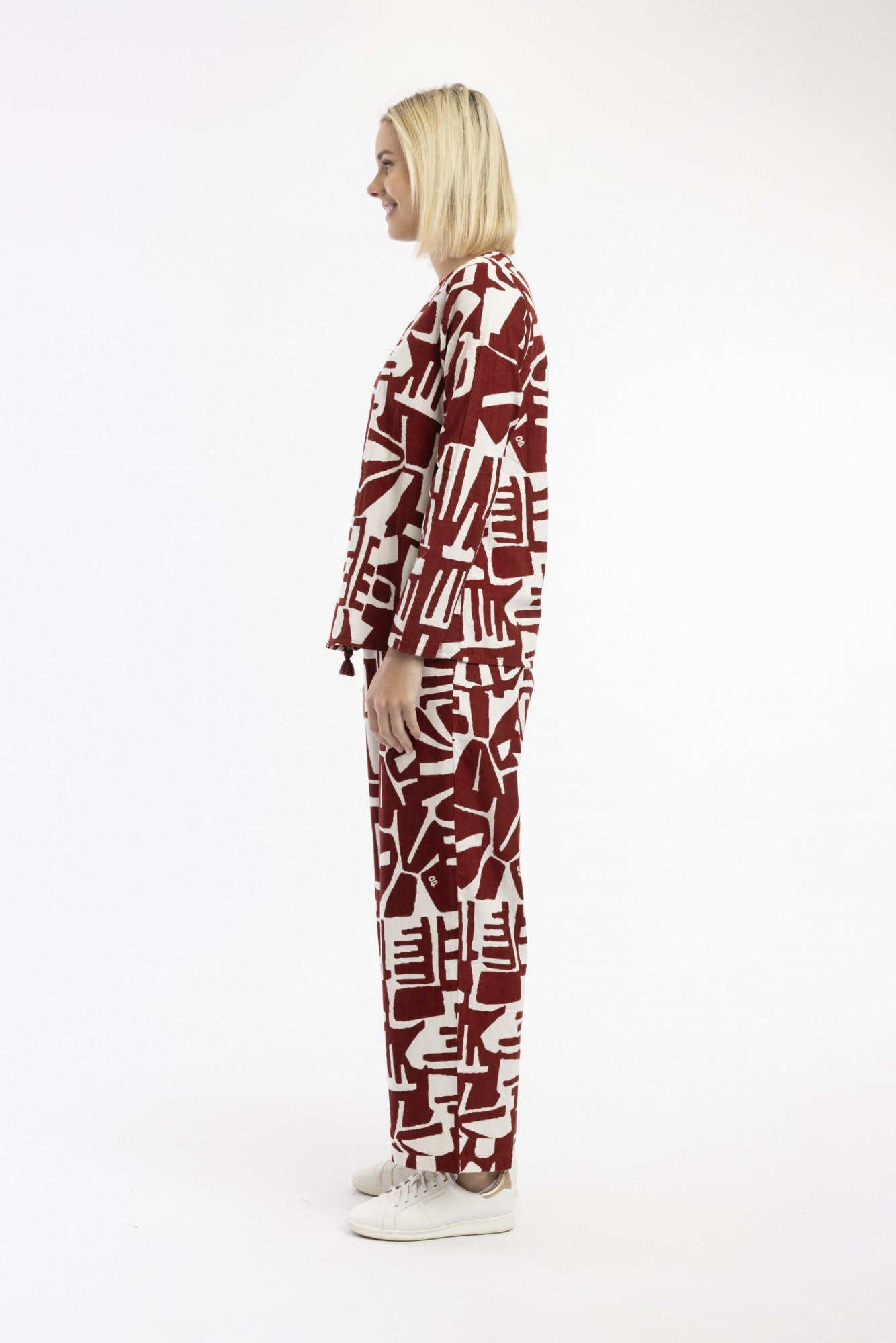 Cord Printed Trouser Flared Rust