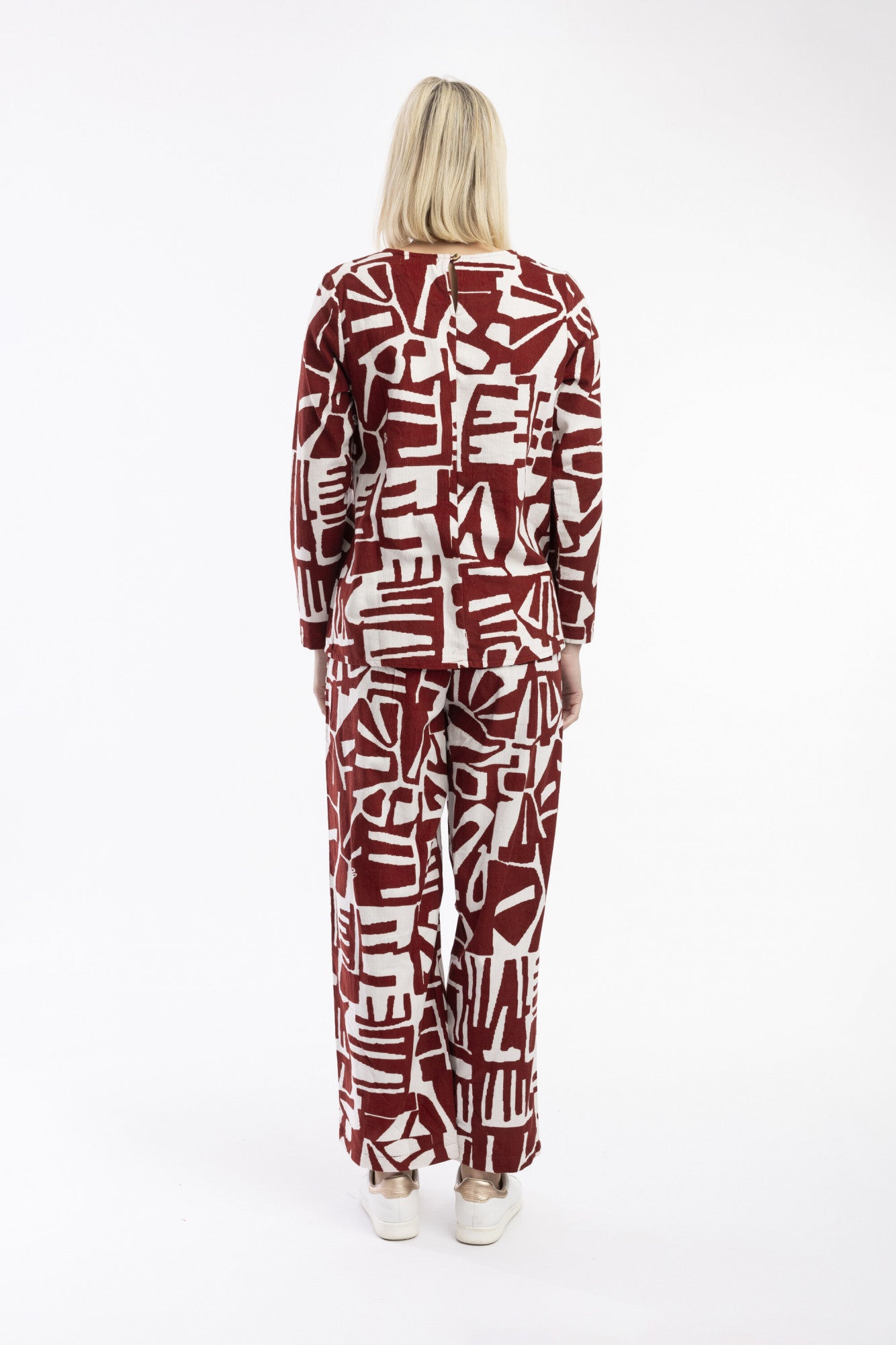 Cord Printed Trouser Flared Rust