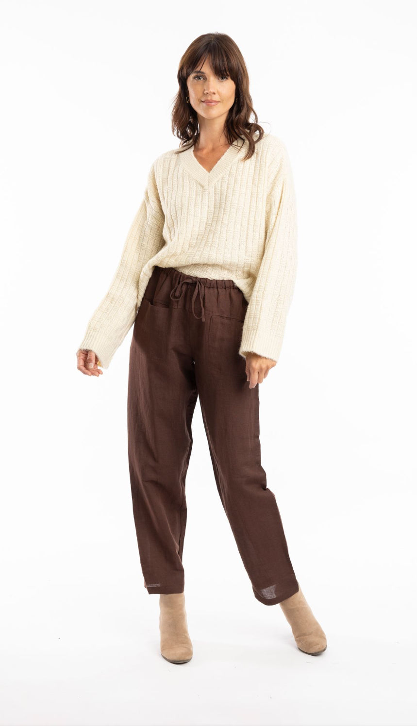 Pure Linen Pants Coffee