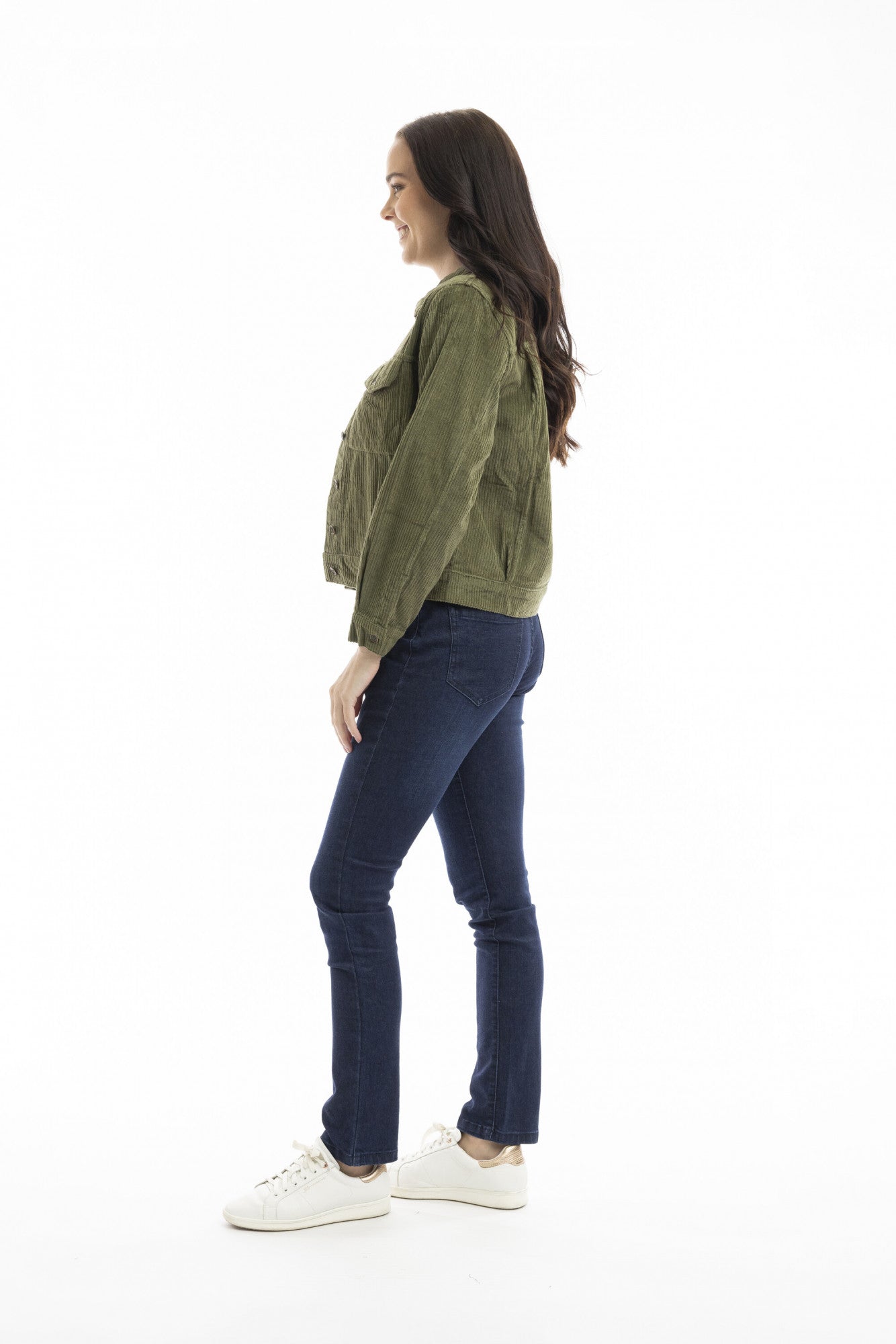 Cord Solid Boxy Jacket