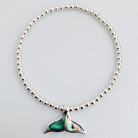 Whale Tail Turquoise elastic bracelet