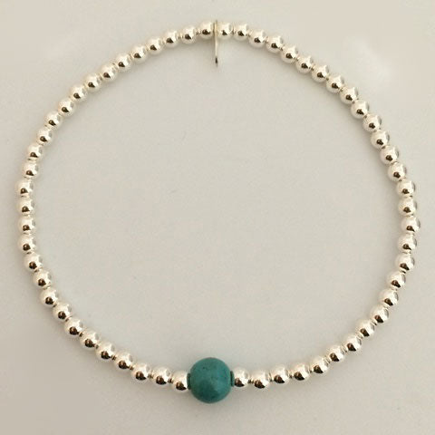 Gammies Elastic Bracelet - Turq Bead