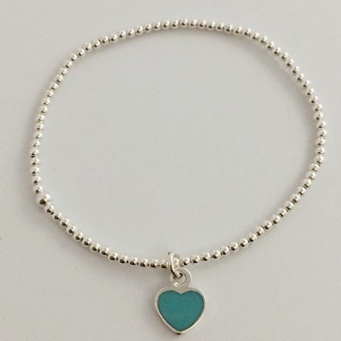 Elastic Heart Bracelet - Turqoise