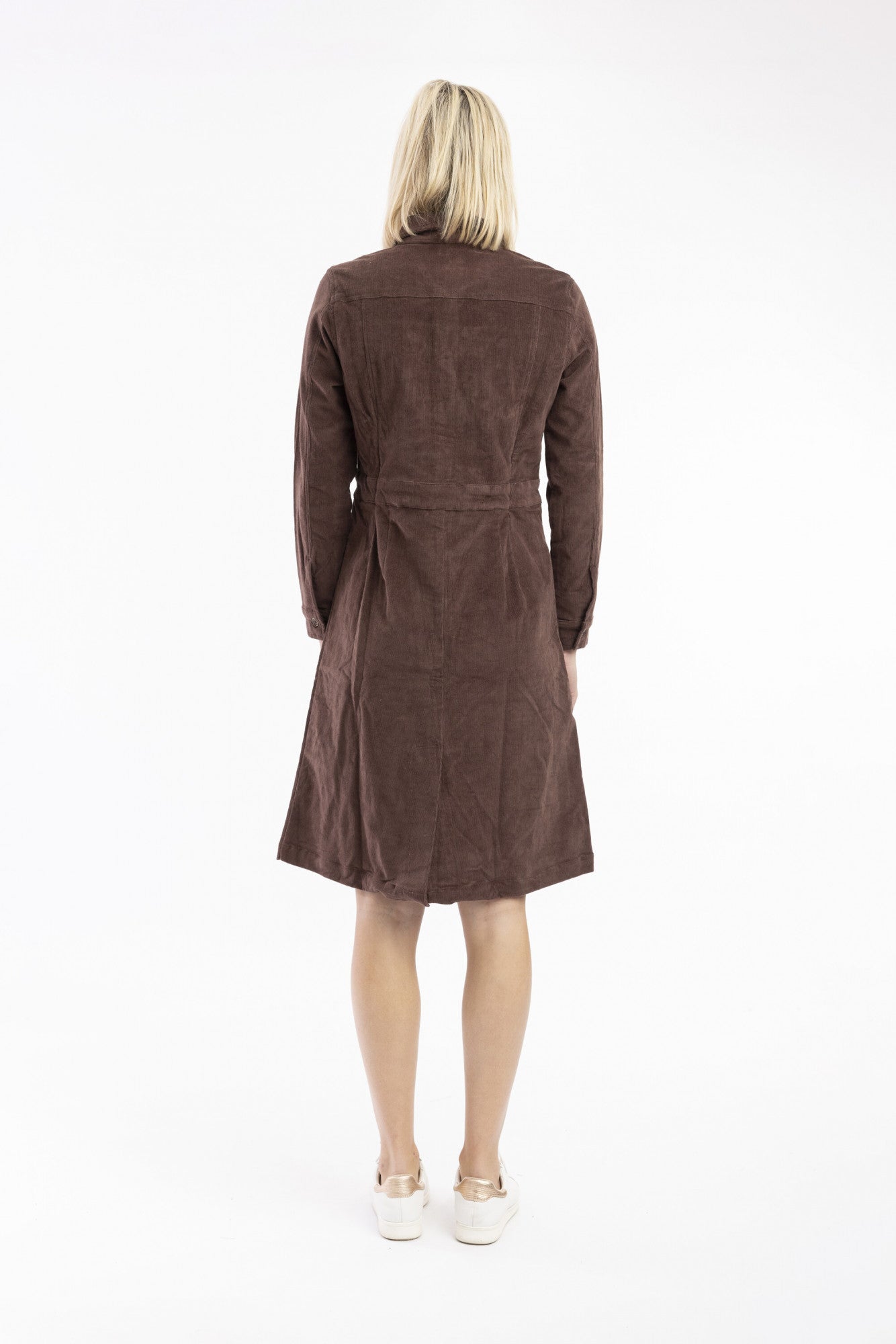 Cord Solid Dress Button - Chocolate