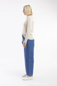 Cord Solid Trouser Flared - Blue