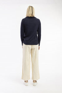 Cord Solid Trouser Flared - ECRU