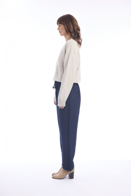 Linen Pant - Navy