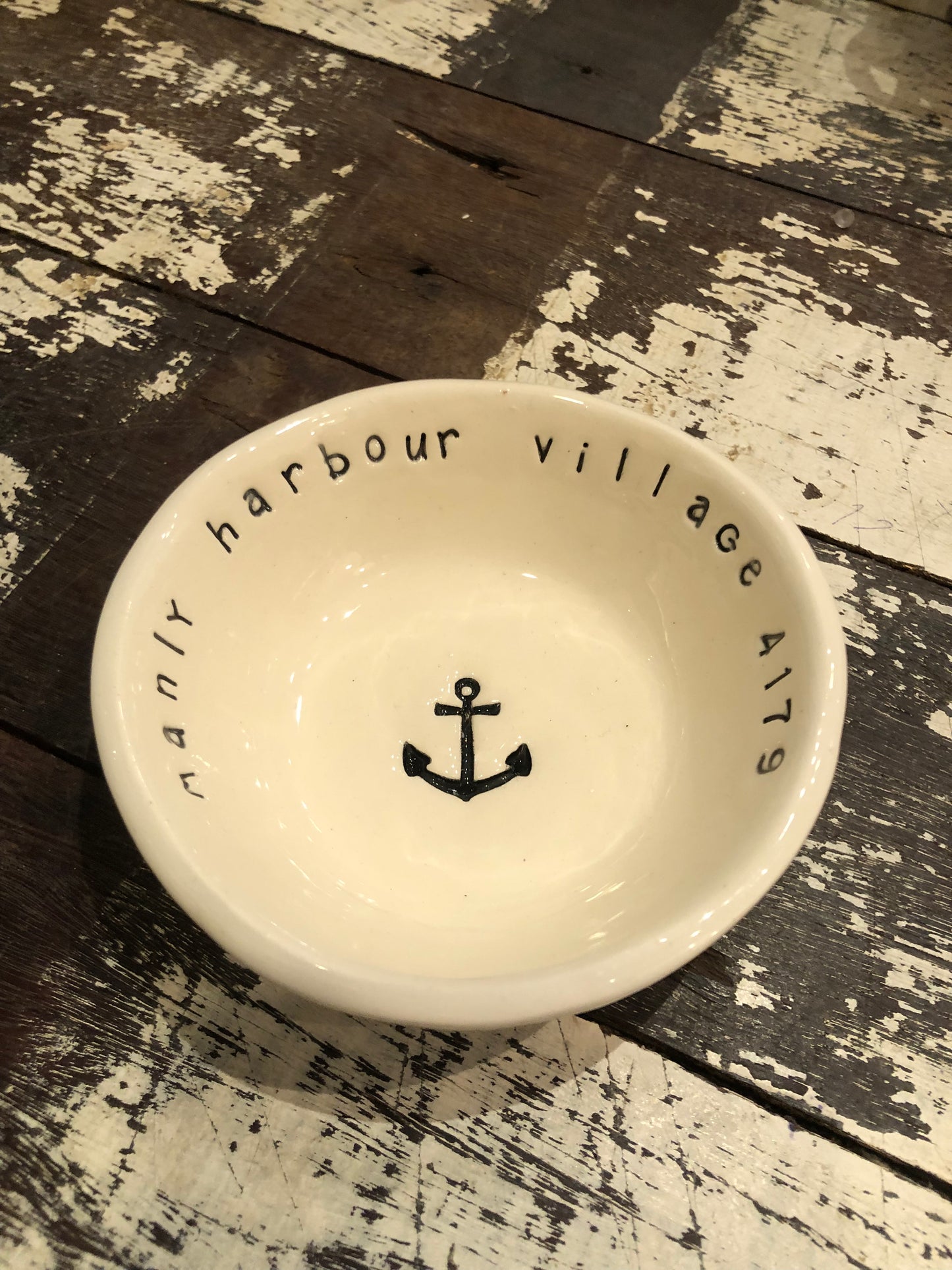 Handmade Little Bowl - MANLY HARBOUR VILLAGE 4179 w/ Anchor