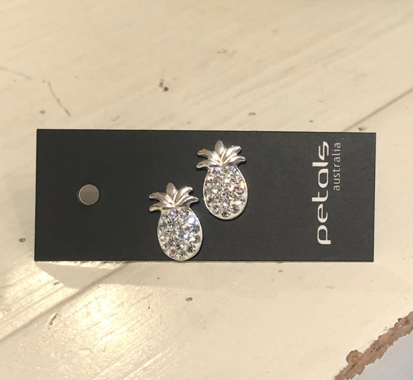 Petals Pineapple Sparkle Sterling Silver Stud