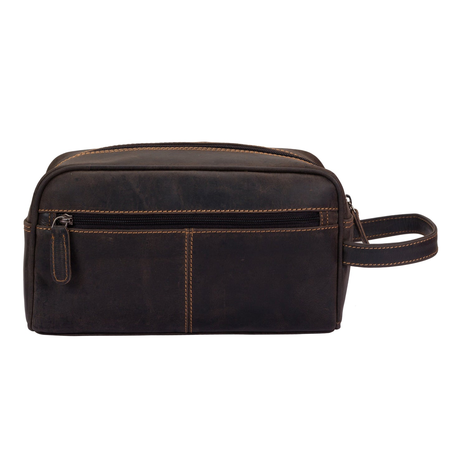 Greenwood Geelong Brown Leather Toiletry Bag