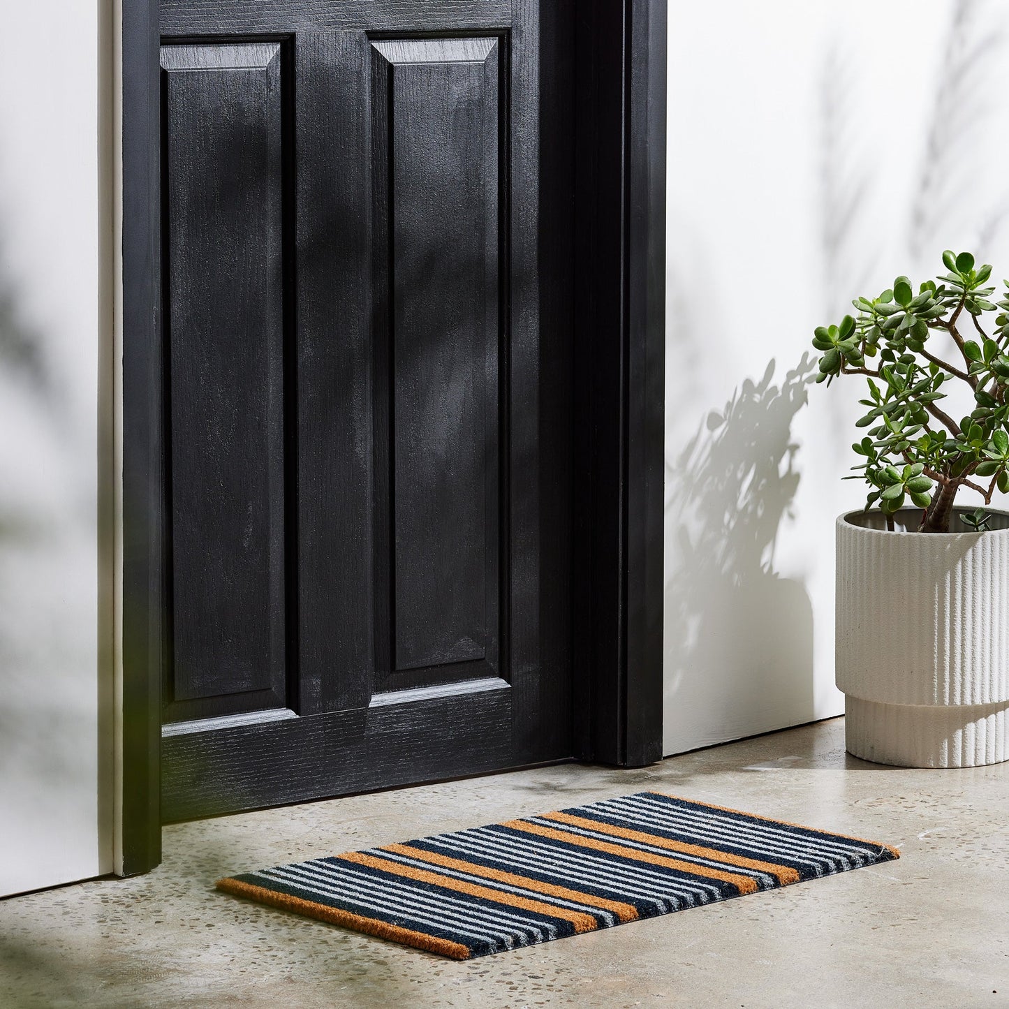 Blue White Stripe Doormat 45x75cm