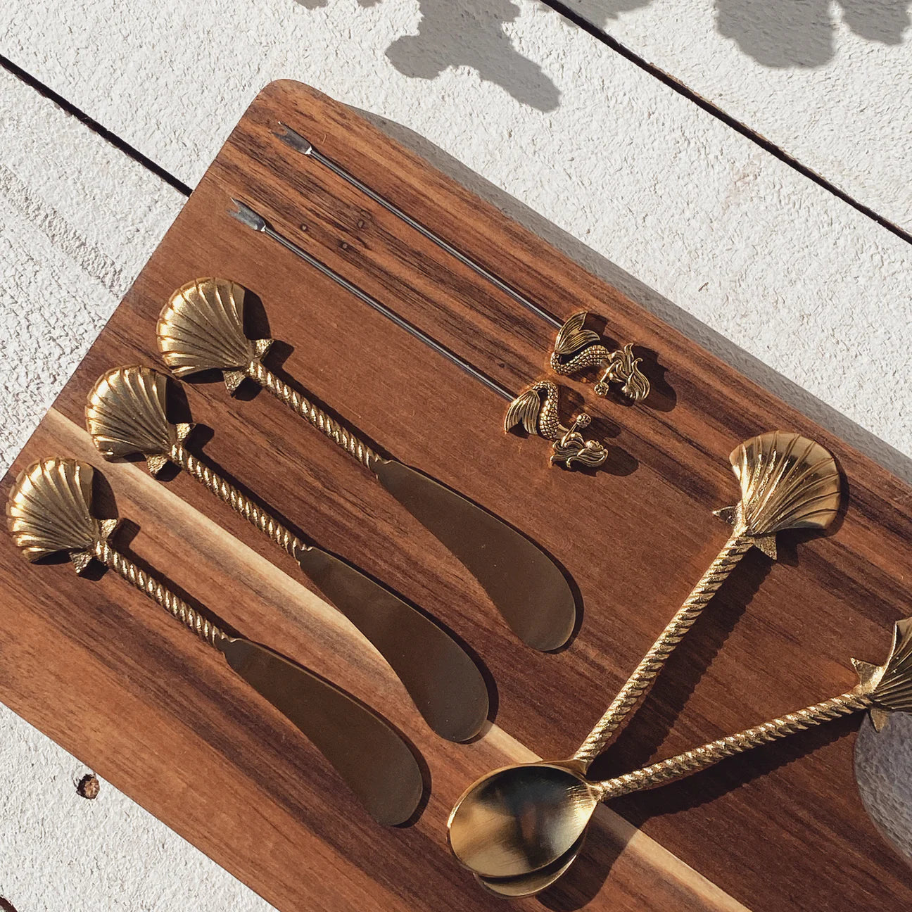 Gold mermaid cocktail pick