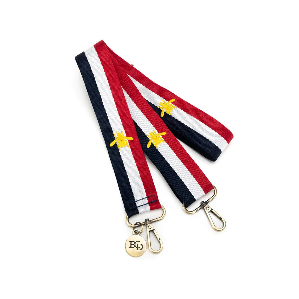 Bee Strap Long - Red & Navy