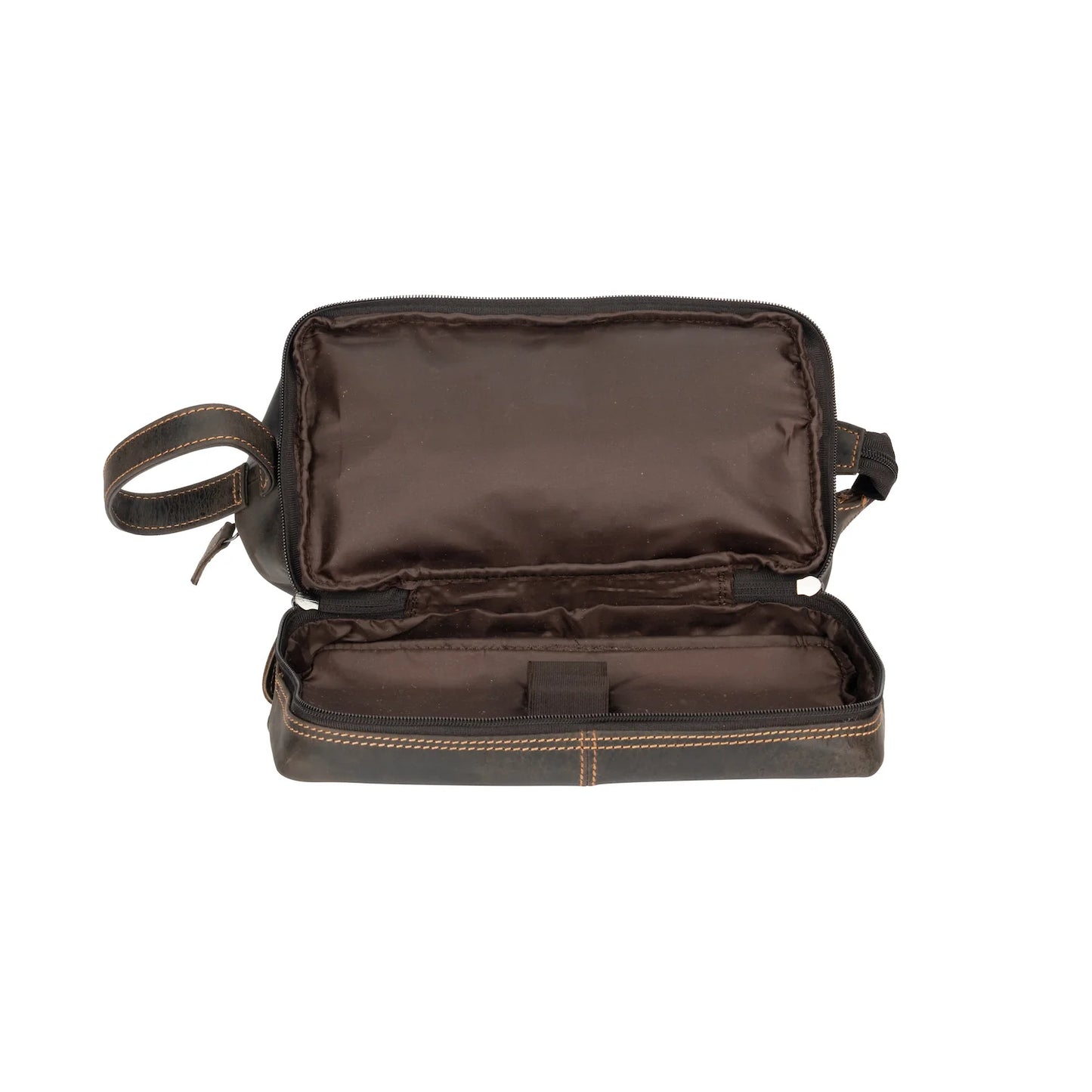 Greenwood Brown Napier Leather Toiletry Bag
