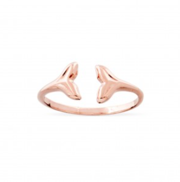 G Whale Tail Rose Gold Ring