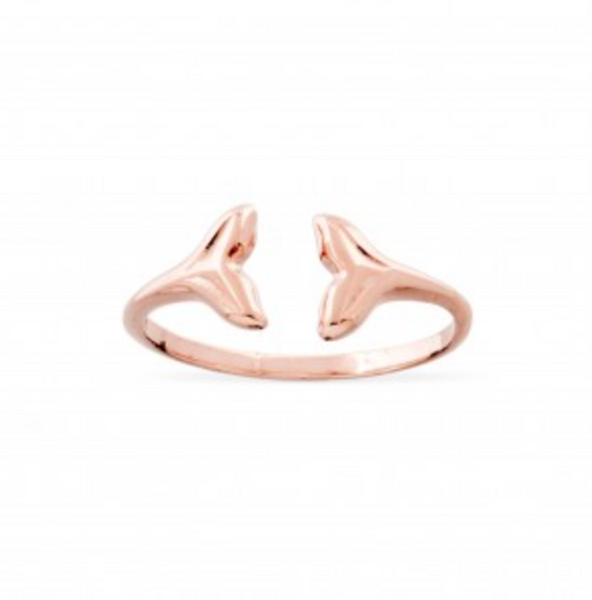 G Whale Tail Rose Gold Ring