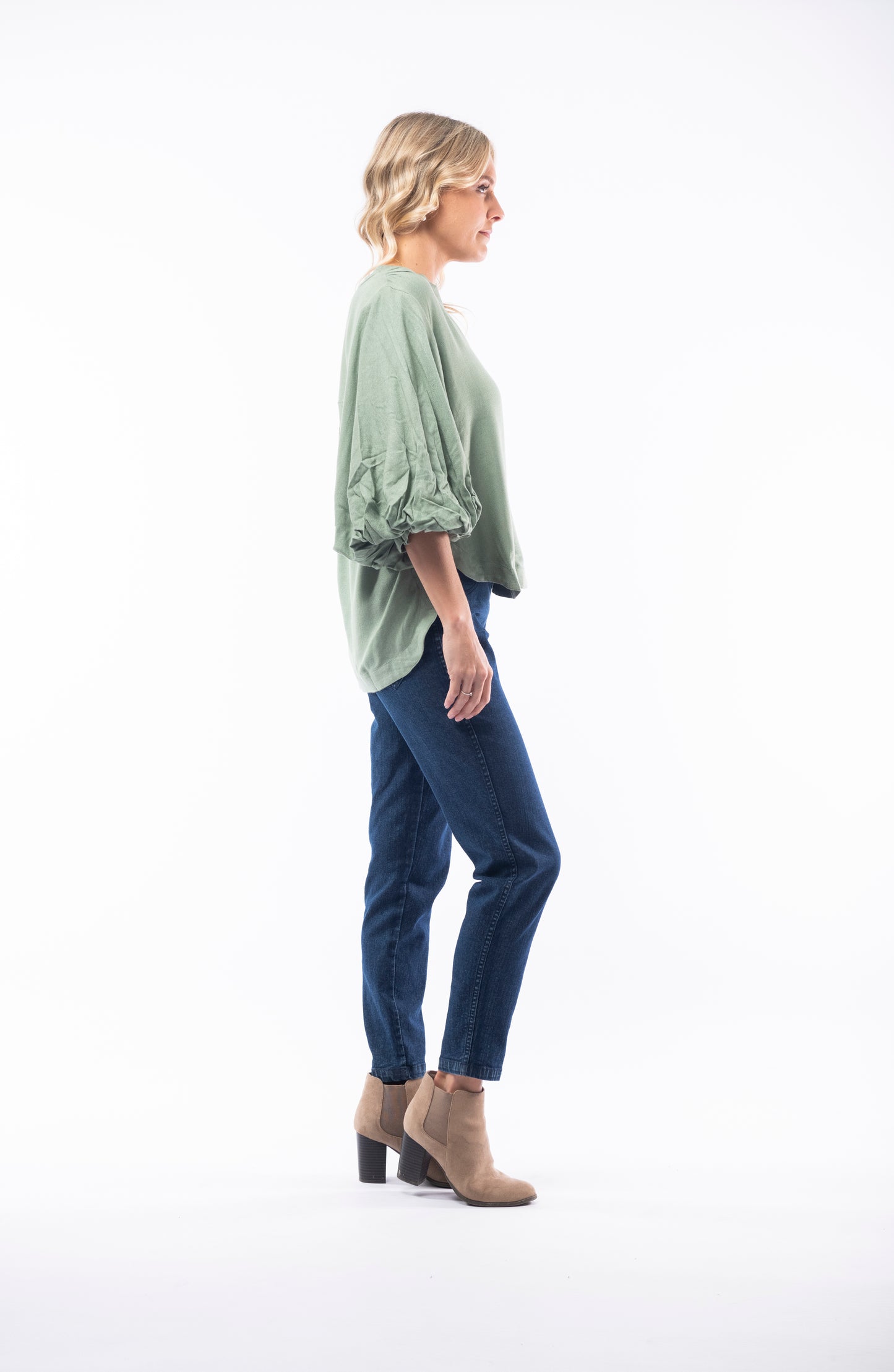 Heena Top - Solid Moss Green Bay