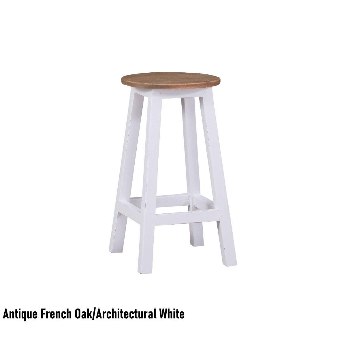Provincial Counter Stool - Antique French Oak + Architectural White
