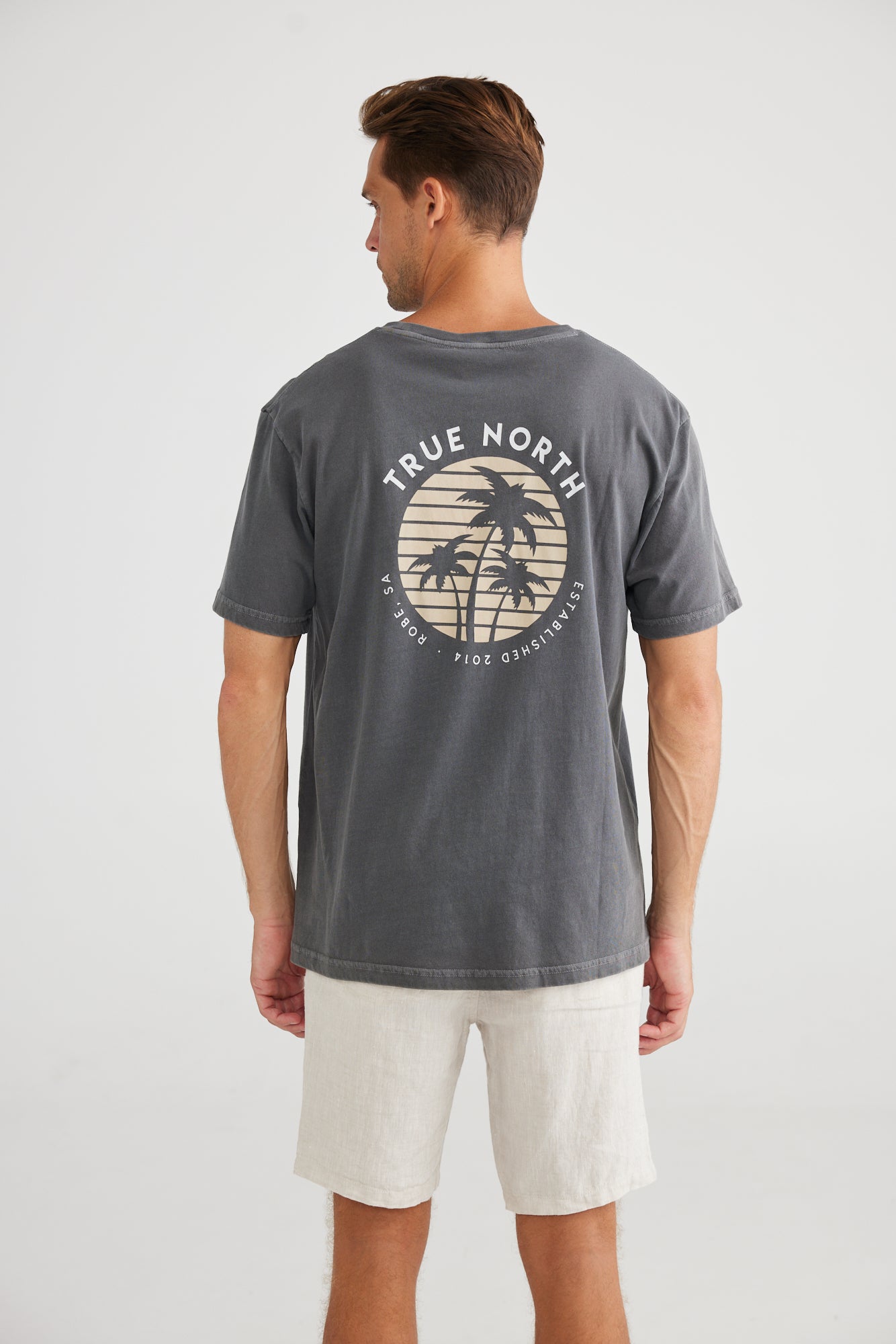 Palm Tee in Charcoal