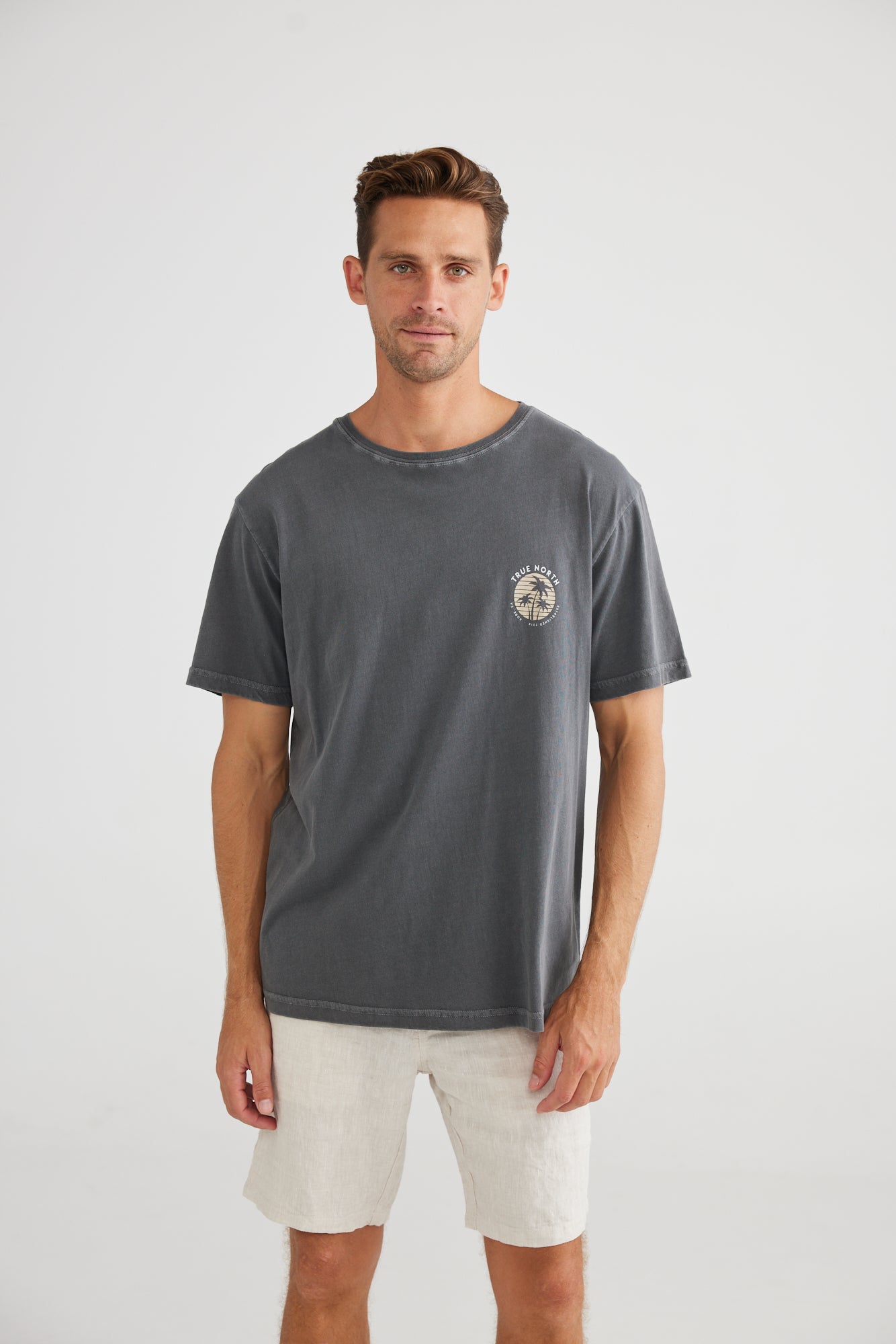 Palm Tee in Charcoal