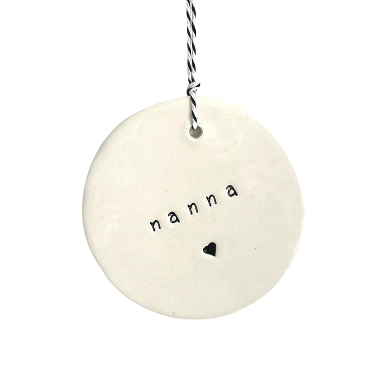 Handmade ceramic tag circle Nanna