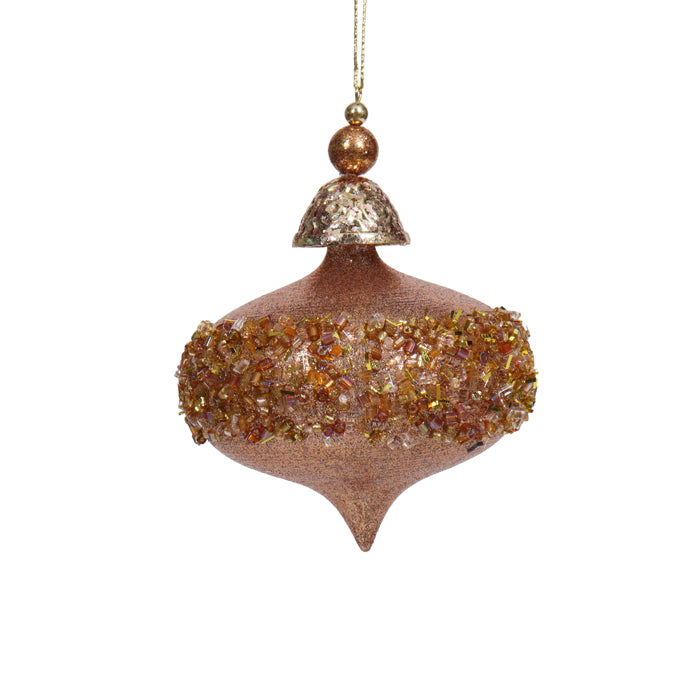 Gold Acrylic Crusted Onion Christmas Tree Decoration