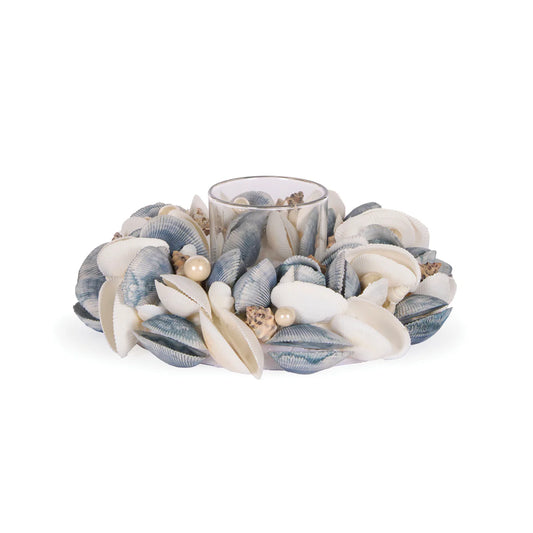 20.5cm Blue Clam Candleholder
