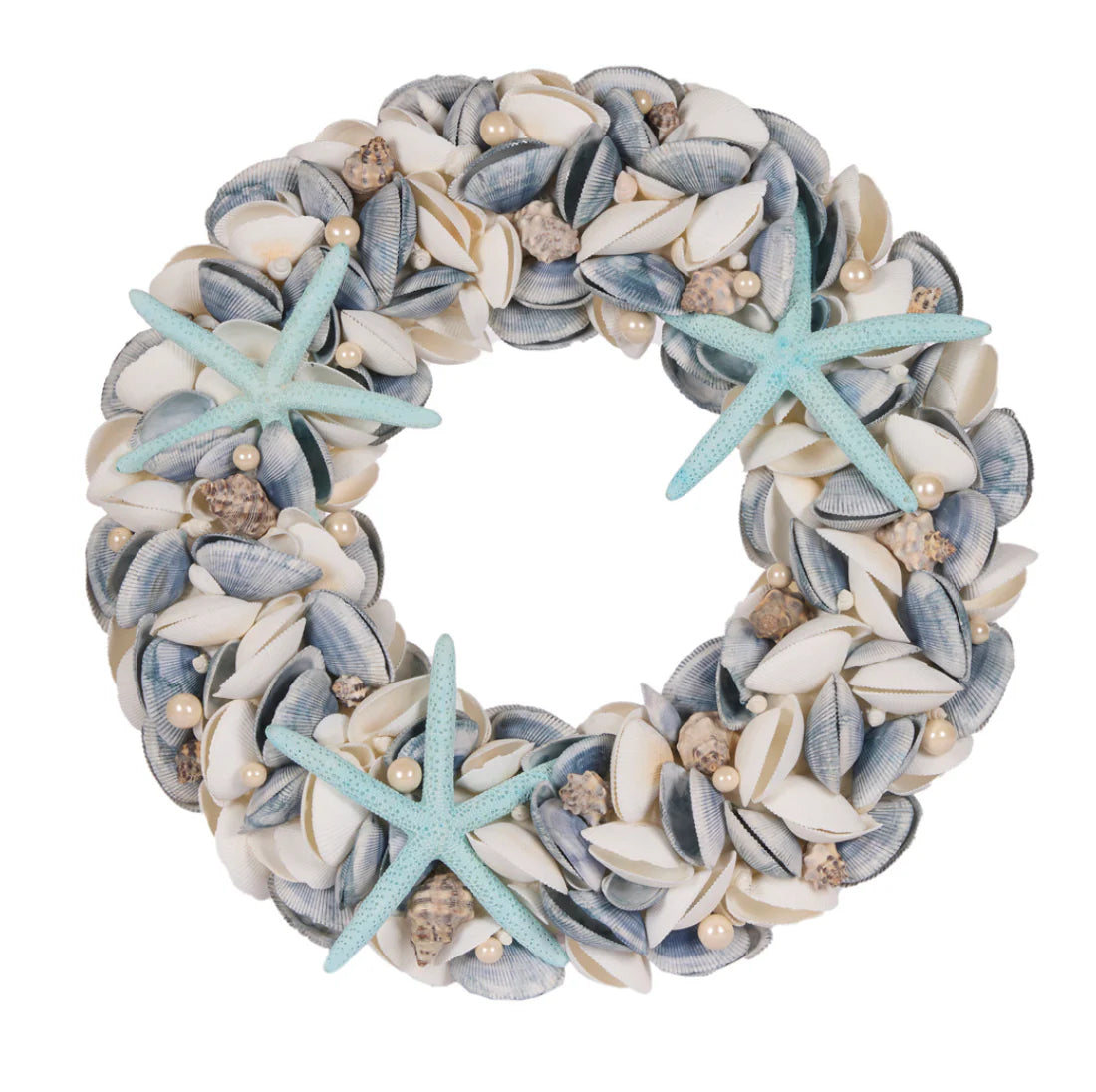 44cm Blue Clam Starfish Wreath
