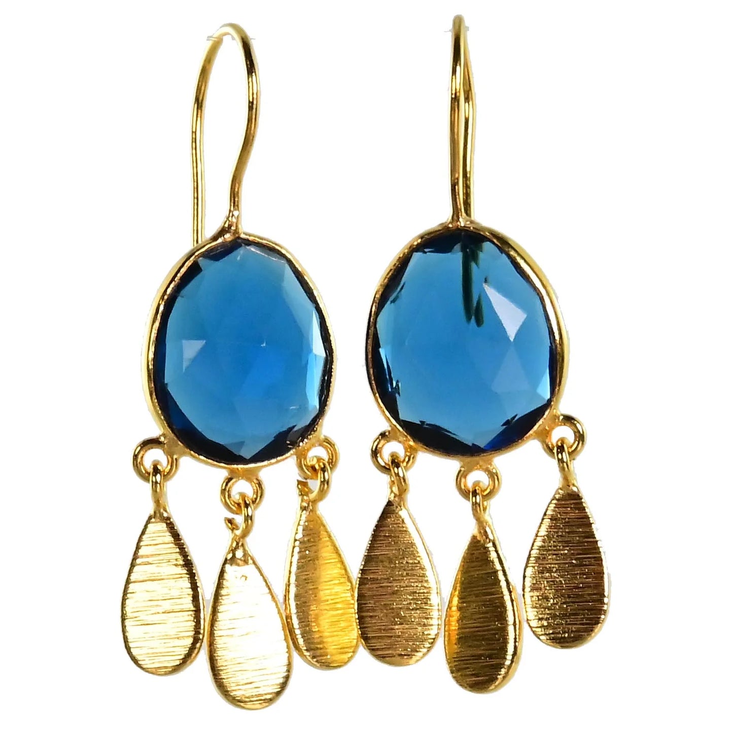 MW Teardrop Euro Gold Gemstone Earrings A36E (Assorted)