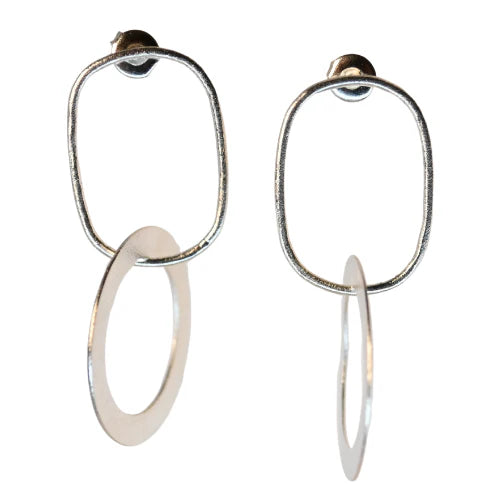 MW C265 Euro Silver Stud Drop Earrings